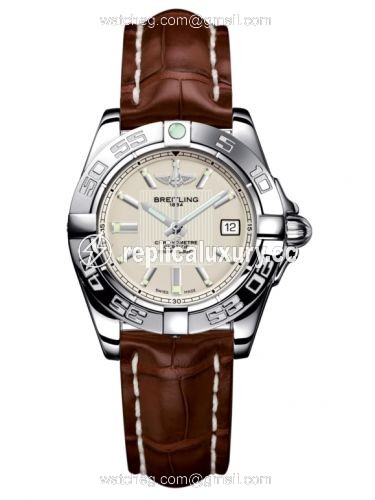 Breitling Galactic 32 Stainless Steel / Sierra Silver / Croco A71356L2.G702.778P