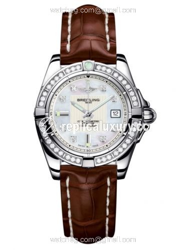 Breitling Galactic 32 Stainless Steel / Diamond / Pearl Diamond / Croco A71356LA.A708.778P