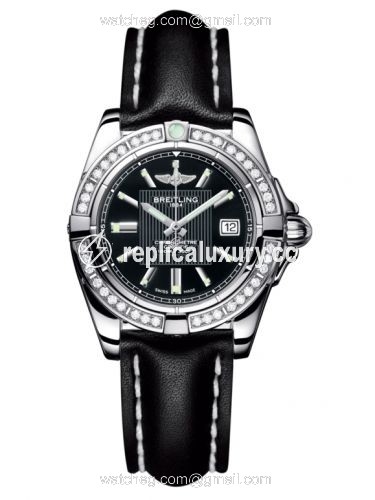 Breitling Galactic 32 Stainless Steel / Diamond / Trophy Black / Calf A71356LA.BA10.408X