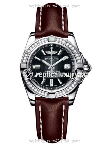 Breitling Galactic 32 Stainless Steel / Diamond / Trophy Black / Calf A71356LA.BA10.410X