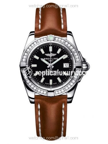 Breitling Galactic 32 Stainless Steel / Diamond / Onyx Black / Calf A71356LA.BE76.406X
