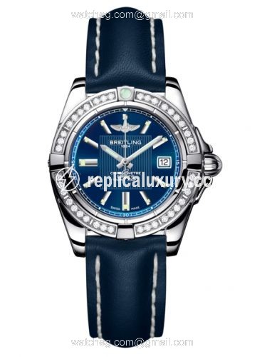 Breitling Galactic 32 Stainless Steel / Diamond / Metallica Blue / Calf A71356LA.C811.116X