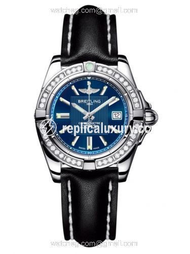 Breitling Galactic 32 Stainless Steel / Diamond / Metallica Blue / Calf A71356LA.C811.408X