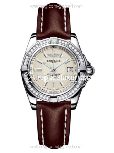Breitling Galactic 32 Stainless Steel / Diamond / Sierra Silver / Calf A71356LA.G702.410X