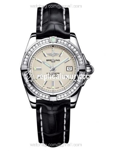 Breitling Galactic 32 Stainless Steel / Diamond / Sierra Silver / Croco A71356LA.G702.777P