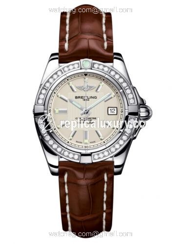 Breitling Galactic 32 Stainless Steel / Diamond / Sierra Silver / Croco A71356LA.G702.778P