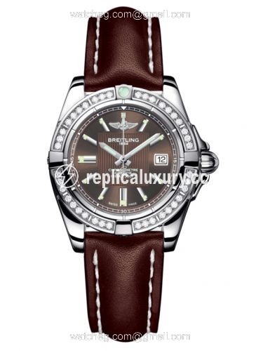 Breitling Galactic 32 Stainless Steel / Diamond / Solar Bronze / Calf A71356LA.Q579.410X