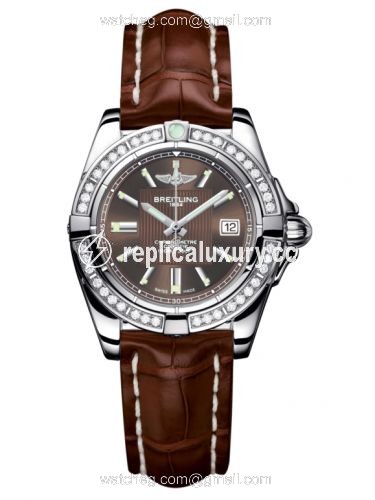 Breitling Galactic 32 Stainless Steel / Diamond / Solar Bronze / Croco A71356LA.Q579.778P