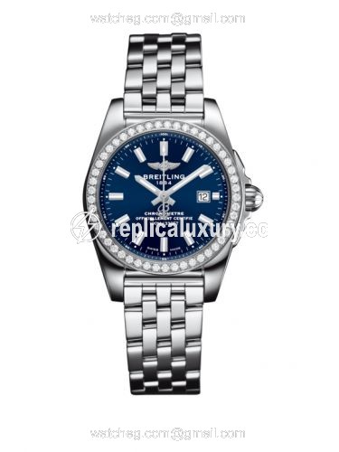 Breitling Galactic 29 Stainless Steel / Diamond / Horizon Blue / Bracelet A7234853/C948/791A
