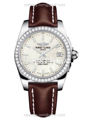 Breitling Galactic 36 Stainless Steel / Diamond / Pearl / Calf A7433053.A779.416X