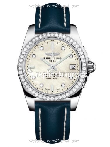 Breitling Galactic 36 Stainless Steel / Diamond / Pearl Diamond/ Calf A7433053.A780.194X