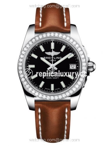 Breitling Galactic 36 Stainless Steel / Diamond / Trophy Black / Calf A7433053.BE08.412X