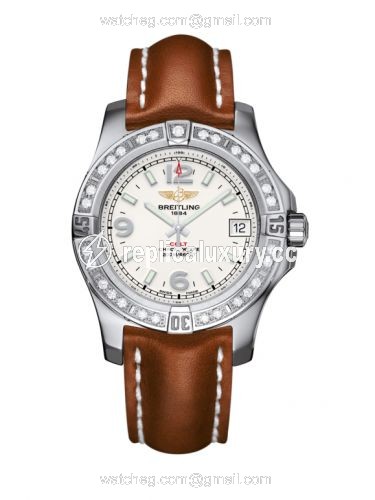 Breitling Colt 36 Diamond / Stratus Silver / Calf A7438953.G803.412X