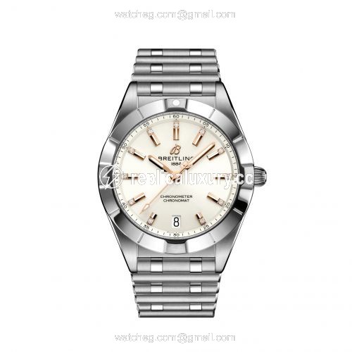Breitling Chronomat 32 Stainless Steel / White - Diamond / Rouleaux A77310101A3A1