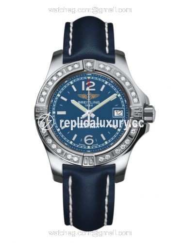 Breitling Colt Lady Diamond / Mariner Blue / Calf / Pin A7738853/C908/116X/A14BA.1