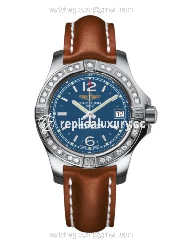 Breitling Colt Lady Diamond / Mariner Blue / Calf / Pin A7738853/C908/406X/A14BA.1