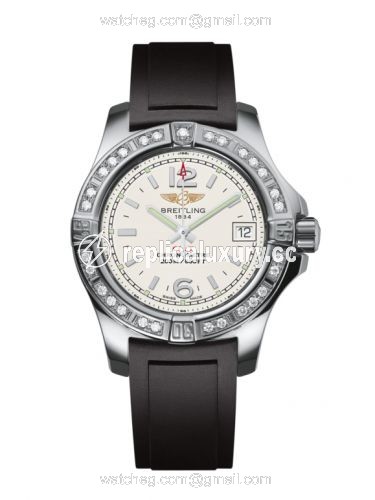 Breitling Colt Lady Diamond / Stratus Silver / Rubber / Pin A7738853/G793/133S/A14S.1