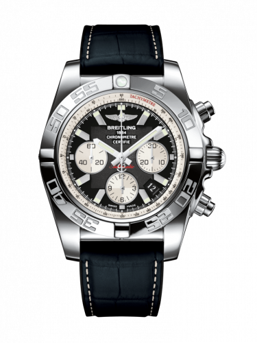 Breitling Chronomat 44 Stainless Steel / Onyx Black / Croco Rubber / Folding AB011012/B967/296S/A20D.4
