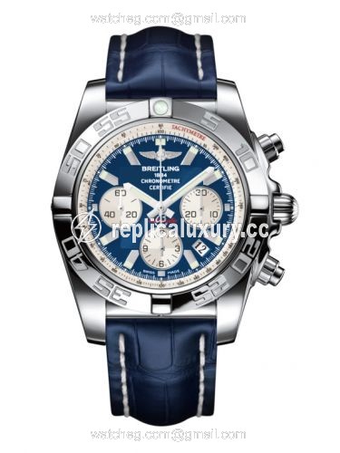 Breitling Chronomat 44 Stainless Steel / Blue / Croco AB011012.C788.731P