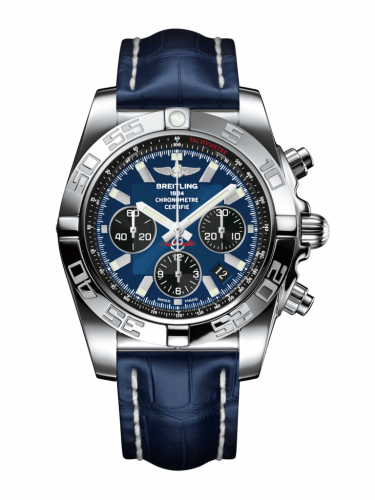 Breitling Chronomat 44 Stainless Steel / Blackeye Blue / Croco / Pin AB011012/C789/731P/A20BA.1
