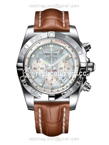 Breitling Chronomat 44 Stainless Steel / Gray Pearl / Croco AB011012.G685.737P