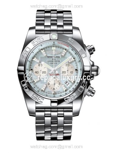 Breitling Chronomat 44 Stainless Steel / Gray Pearl Diamond / Bracelet AB011012.G686.375A