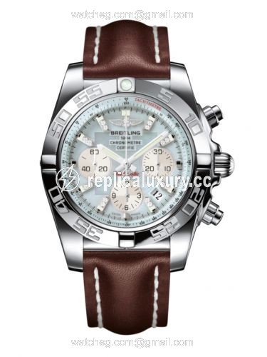 Breitling Chronomat 44 Stainless Steel / Gray Pearl Diamond / Calf AB011012.G686.437X