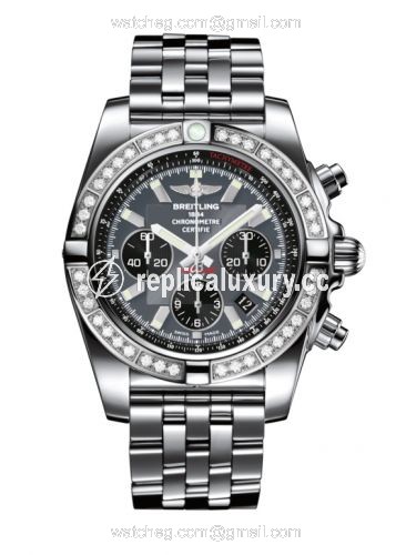Breitling Chronomat 44 Stainless Steel / Diamond / Blackeye Gray / Bracelet AB011053.F546.375A