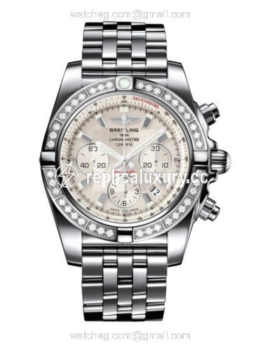 Breitling Chronomat 44 Stainless Steel / Diamond / Sierra Silver / Bracelet AB011053.G684.375A