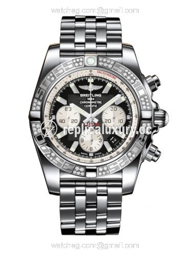 Breitling Chronomat 44 Stainless Steel / Diamond / Onyx Black / Bracelet AB0110AA.B967.375A