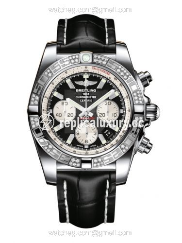 Breitling Chronomat 44 Stainless Steel / Diamond / Onyx Black / Croco AB0110AA.B967.743P