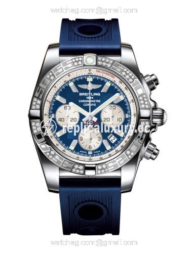 Breitling Chronomat 44 Stainless Steel / Diamond / Metallica Blue / Rubber AB0110AA.C788.211S