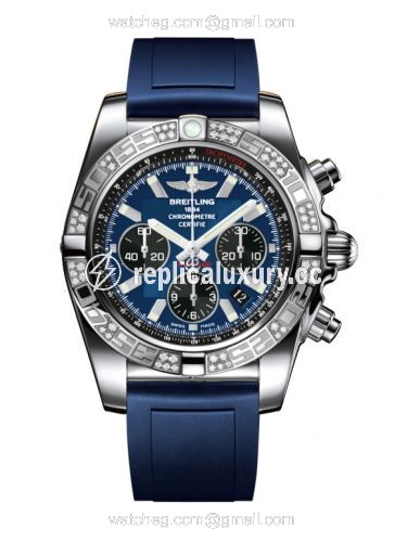 Breitling Chronomat 44 Stainless Steel / Diamond / Blackeye Blue / Rubber AB0110AA.C789.145S