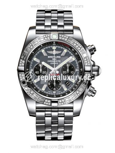 Breitling Chronomat 44 Stainless Steel / Diamond / Blackeye Gray / Bracelet AB0110AA.F546.375A