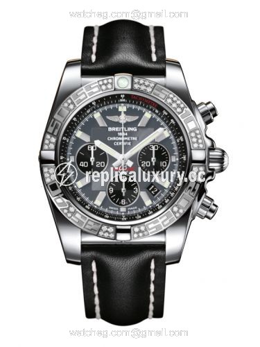Breitling Chronomat 44 Stainless Steel / Diamond / Blackeye Gray / Calf AB0110AA.F546.435X
