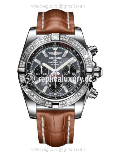 Breitling Chronomat 44 Stainless Steel / Diamond / Blackeye Gray / Croco AB0110AA.F546.737P