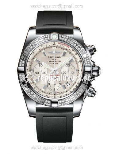 Breitling Chronomat 44 Stainless Steel / Diamond / Sierra Silver / Rubber AB0110AA.G684.131S