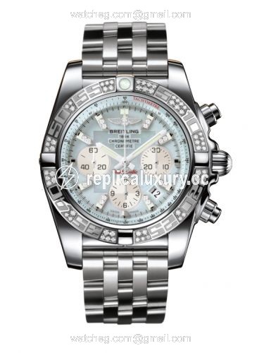 Breitling Chronomat 44 Stainless Steel / Diamond / Gray Pearl Diamond / Bracelet AB0110AA.G686.375A