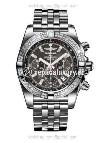 Breitling Chronomat 44 Stainless Steel / Diamond / Carbon Black / Bracelet AB0110AA.M524.375A