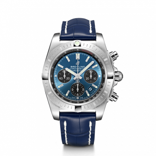 Breitling Chronomat B01 Chronograph 44 Stainless Steel / Blackeye Blue / Croco / Pin AB0115101C1P1