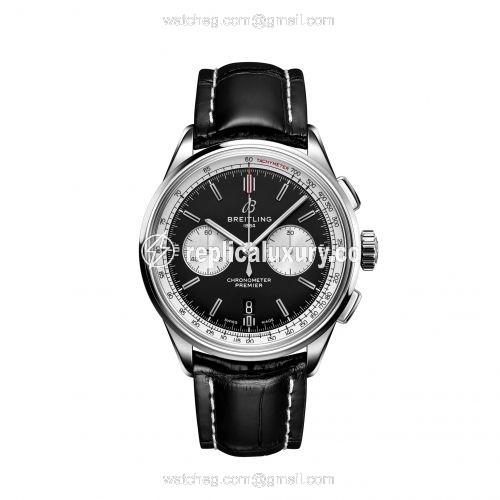 Breitling Premier B01 Chronograph 42 Stainless Steel / Black / Alligator / Folding AB0118371B1P1