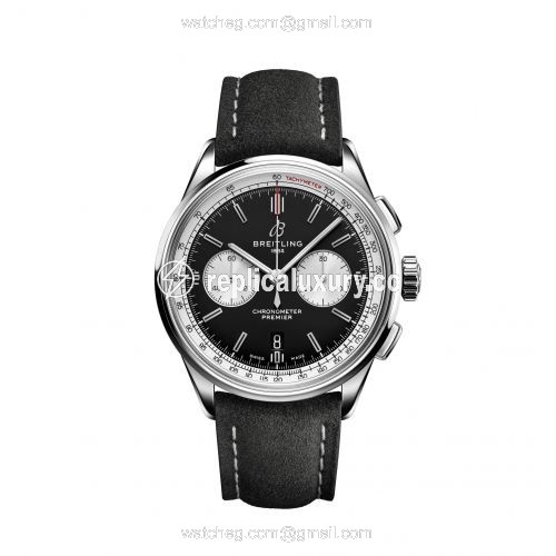 Breitling Premier B01 Chronograph 42 Stainless Steel / Black / Nubuck / Pin AB0118371B1X2
