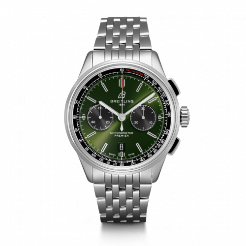 Breitling Premier B01 Chronograph 42 Bentley Stainless Steel / Green / Calf / Bracelet AB0118A11L1A1