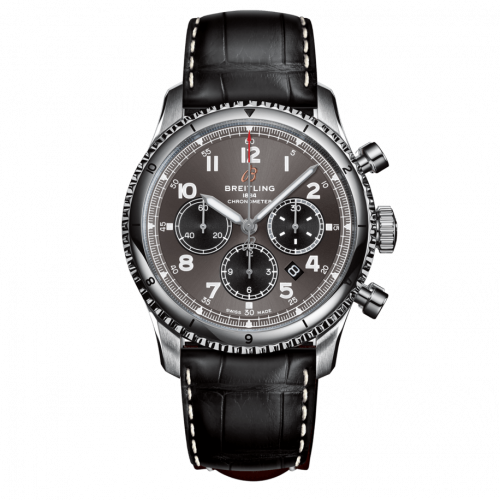 Breitling Aviator 8 B01 Chronograph 43 Stainless Steel / Anthracite / Croco / Folding AB0119131B1P2