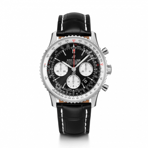 Breitling Navitimer 1 B01 Chronograph 43 Stainless Steel / Black / Croco / Folding AB0121211B1P2