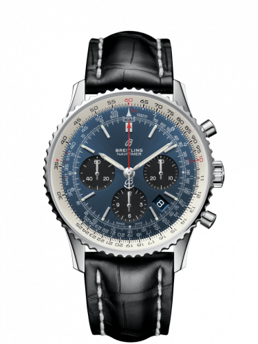 Breitling Navitimer 1 B01 Chronograph 43 Stainless Steel / Blue / Croco / Folding AB0121211C1P3