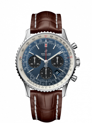 Breitling Navitimer 1 B01 Chronograph 43 Stainless Steel / Blue / Croco / Folding AB0121211C1P4
