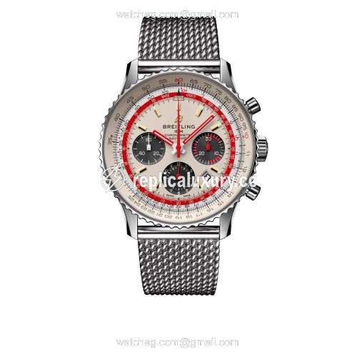 Breitling Navitimer 1 B01 Chronograph 43 Stainless Steel / Airline Editions TWA / Calf / Mesh AB01219A1G1A1