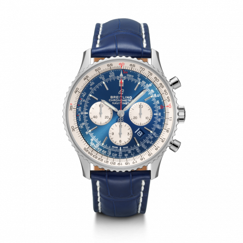 Breitling Navitimer 1 B01 Chronograph 46 Stainless Steel / Aurora Blue / Croco / Pin AB0127211C1P1