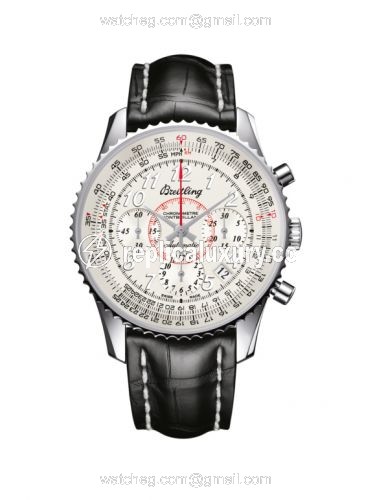 Breitling Montbrillant 01 Stainless Steel / Mercury Silver / Croco AB013012.G735.728P